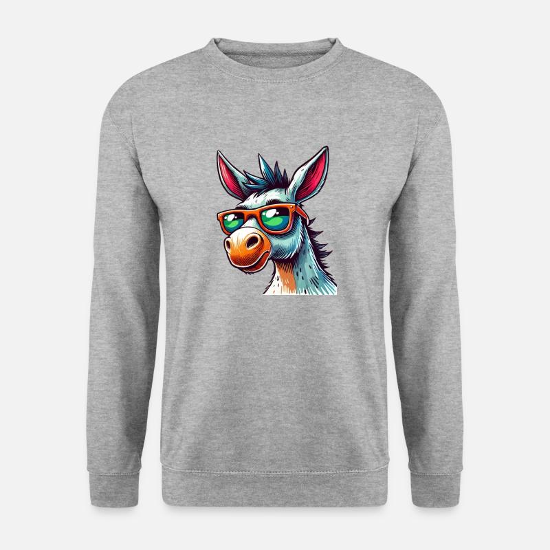 Esel Cool - Unisex Pullover - Weißgrau meliert