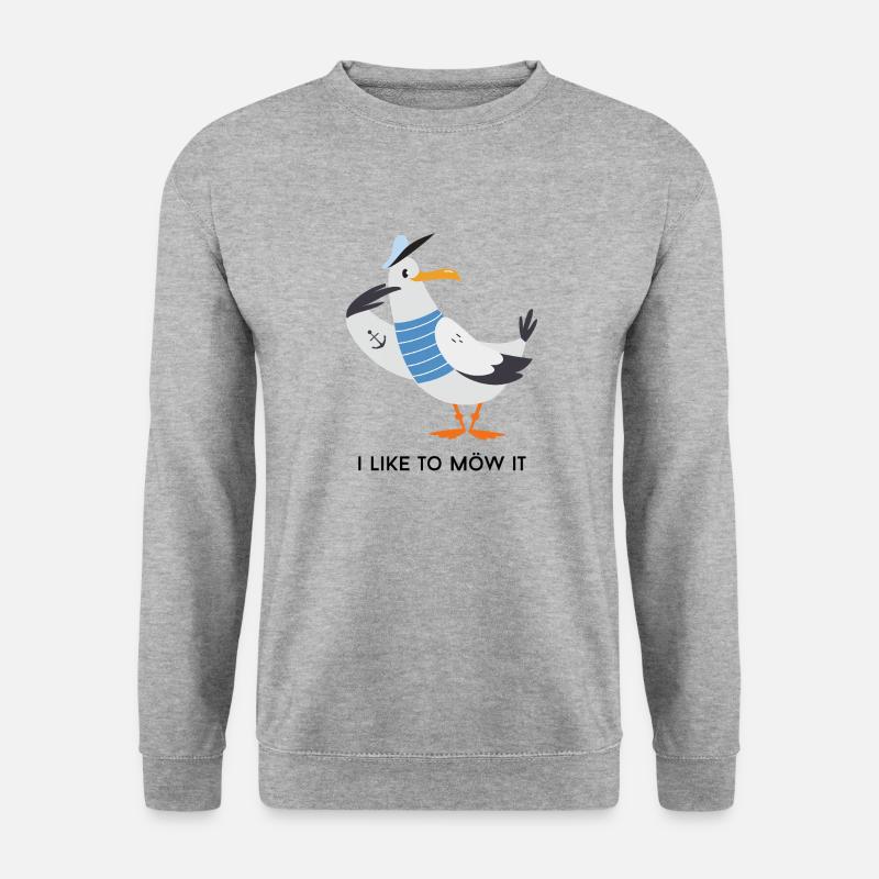 i like to möw it - Unisex Pullover - Weißgrau meliert