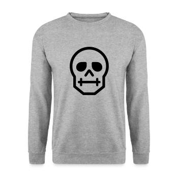 Skull - Unisex Sweatshirt - salt & pepper - Front - Alina (178cm) & Michal (187cm)