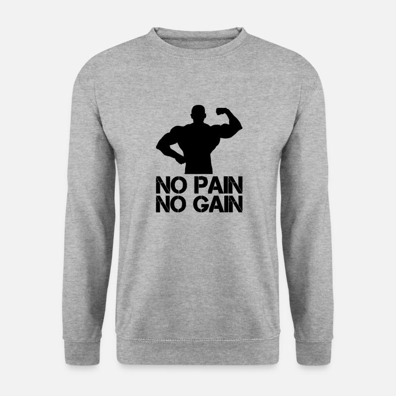 bodybuilder pain gain - Unisex Pullover - Weißgrau meliert