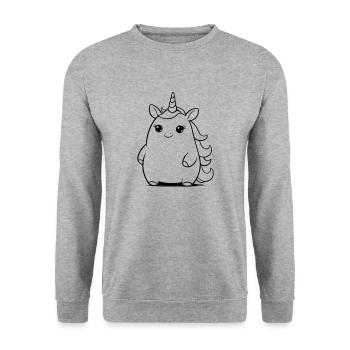 Licorne potelée comme illustration vectorielle - Sweat-shirt Unisexe - gris chiné - Devant - Alina (178cm) & Michal (187cm)