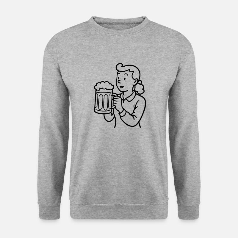 Biermädchen - Unisex Pullover - Weißgrau meliert