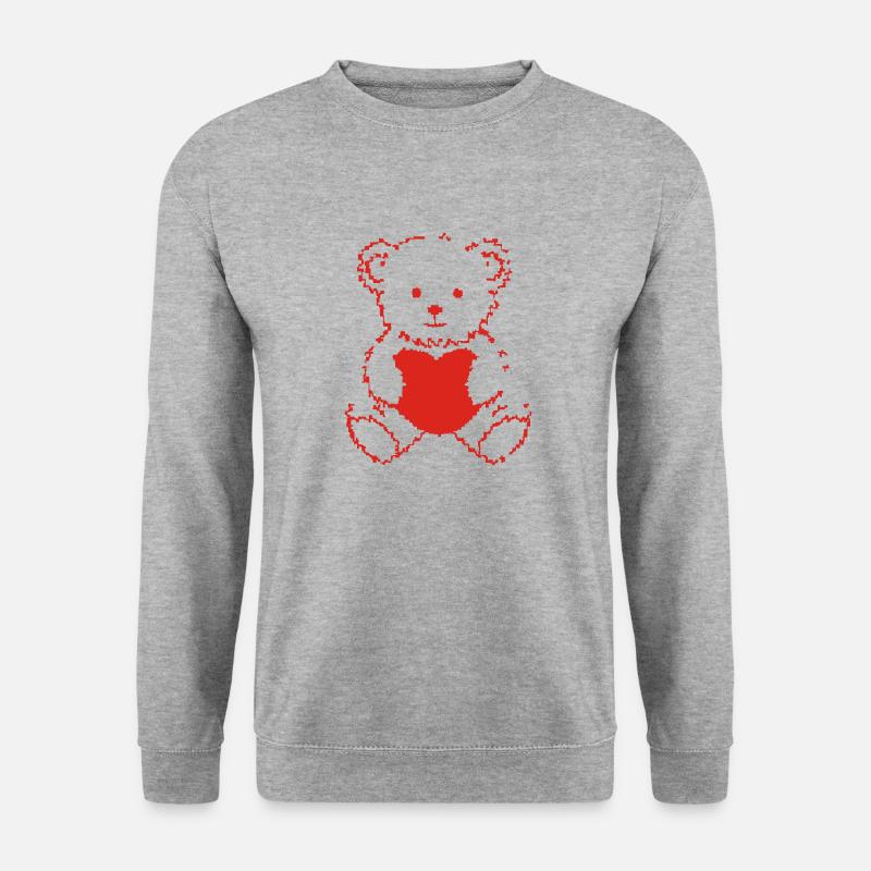 Herz - Unisex Pullover - Weißgrau meliert