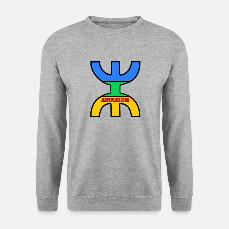 Amazigh Flagge - Unisex Pullover - Weißgrau meliert