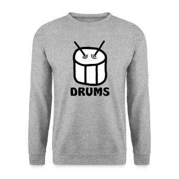 drums Schlagzeug Band Musik Trommel - Unisex Pullover - Weißgrau meliert - Vorne - Alina (178cm) & Michal (187cm)