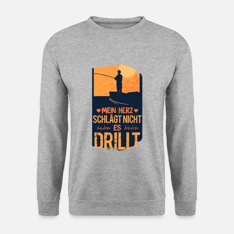 Angler - Unisex Pullover - Weißgrau meliert