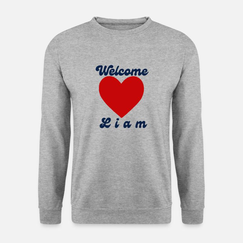 Welcome Liam - Unisex Pullover - Weißgrau meliert