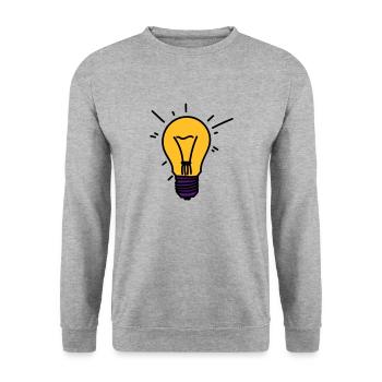 Glühbirne - Unisex Pullover - Weißgrau meliert - Vorne - Alina (178cm) & Michal (187cm)