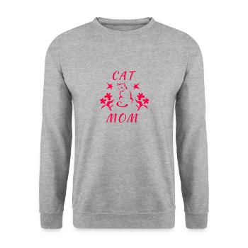 Cat Mom - Unisex Sweatshirt - salt & pepper - Front - Alina (178cm) & Michal (187cm)