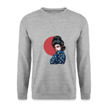 Geisha - Unisex Sweatshirt - salt & pepper - Front - Alina (178cm) & Michal (187cm)