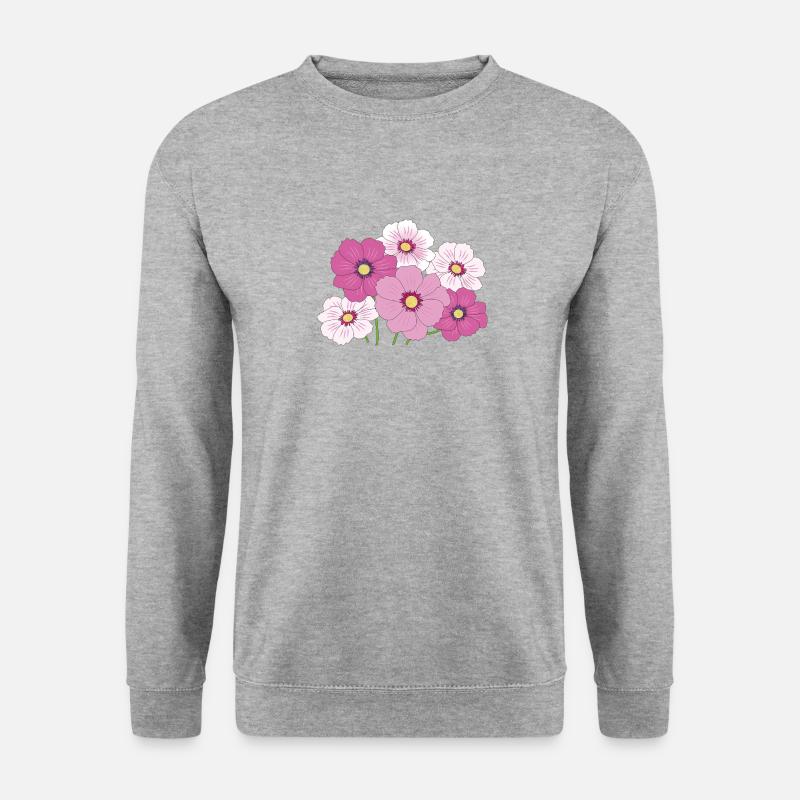 Blumen - Unisex Pullover - Weißgrau meliert