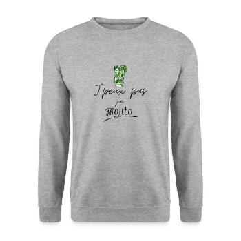 J'peux pas j'ai mojito - Sweat-shirt Unisexe - gris chiné - Devant - Alina (178cm) & Michal (187cm)