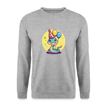 Snake Cobra Birthday Baby - Unisex Sweatshirt - salt & pepper - Front - Alina (178cm) & Michal (187cm)