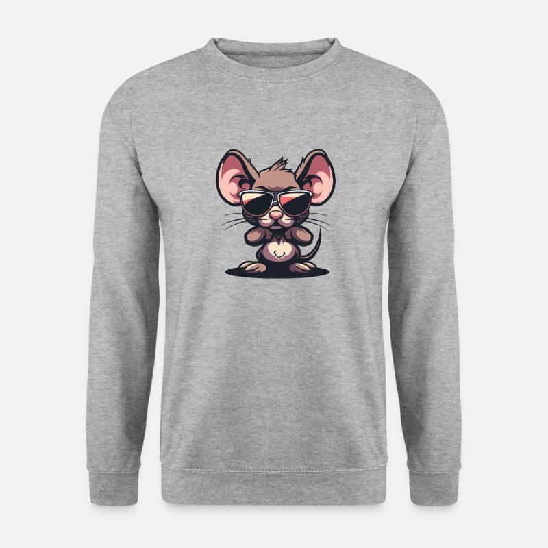 Maus Tier - Unisex Pullover - Weißgrau meliert
