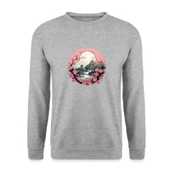 Summit-Symphonie - Unisex Pullover - Weißgrau meliert - Vorne - Alina (178cm) & Michal (187cm)