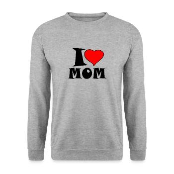 I love mom - I love mom - Unisex Sweatshirt - salt & pepper - Front - Alina (178cm) & Michal (187cm)