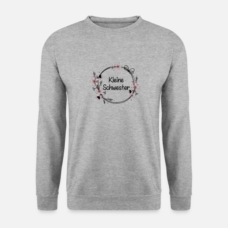 Kleine Schwester - Unisex Pullover - Weißgrau meliert