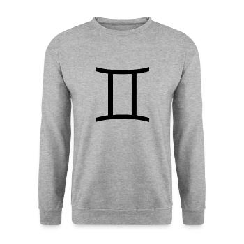 Sternzeichen Zwillinge, exklusives T-Shirt Design - Unisex Pullover - Weißgrau meliert - Vorne - Alina (178cm) & Michal (187cm)