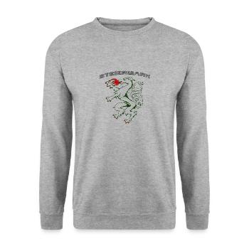 Steiermark - Unisex Pullover - Weißgrau meliert - Vorne - Alina (178cm) & Michal (187cm)