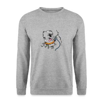 Rock Climbing - Kletter T-Shirt - Unisex Pullover - Weißgrau meliert - Vorne - Alina (178cm) & Michal (187cm)