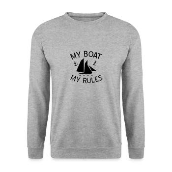 Boot - Unisex Pullover - Weißgrau meliert - Vorne - Alina (178cm) & Michal (187cm)