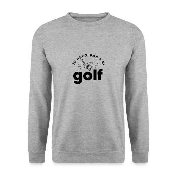 Je peux pas j'ai golf - Sweat-shirt Unisexe - gris chiné - Devant - Alina (178cm) & Michal (187cm)