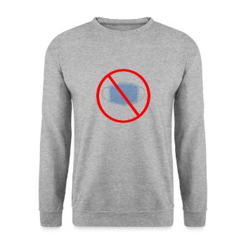 Maske - Unisex Pullover - Weißgrau meliert - Vorne - Alina (178cm) & Michal (187cm)