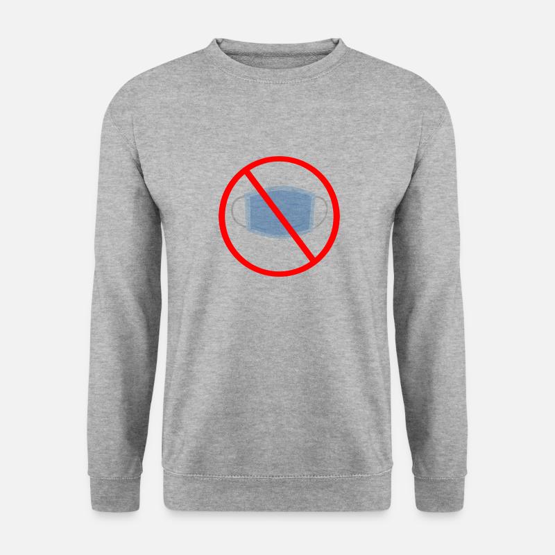 Maske - Unisex Pullover - Weißgrau meliert