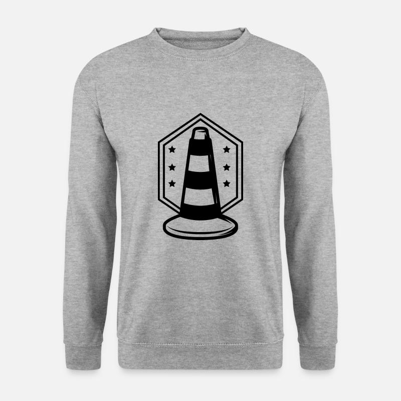 Baustelle - Baustellenpylon - Unisex Pullover - Weißgrau meliert