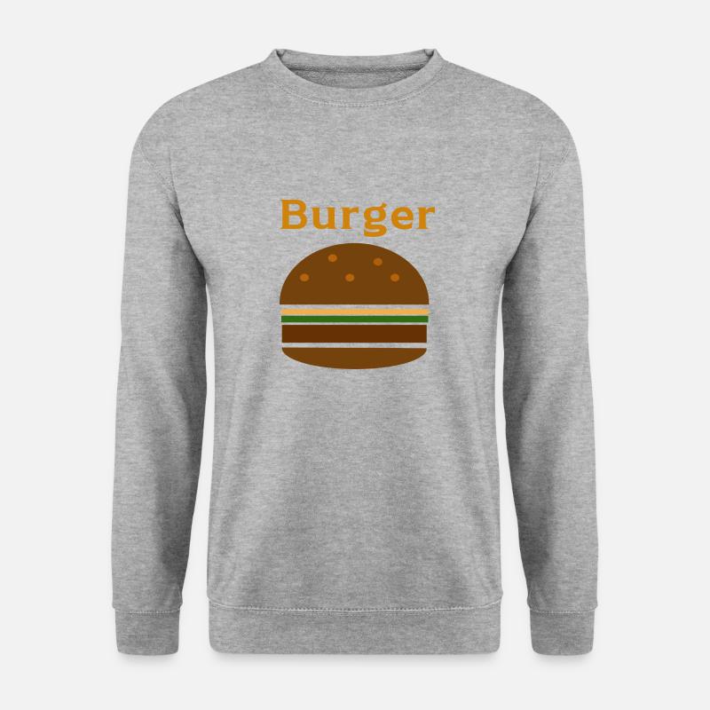 Burger - Unisex Pullover - Weißgrau meliert