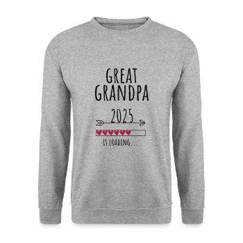 Pregnancy Great-Grandpa Baby Happiness Gift - Unisex Sweatshirt - salt & pepper - Front - Alina (178cm) & Michal (187cm)