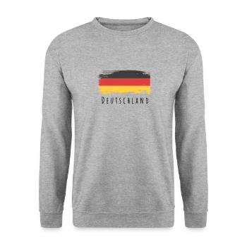 Deutschland - Unisex Pullover - Weißgrau meliert - Vorne - Alina (178cm) & Michal (187cm)