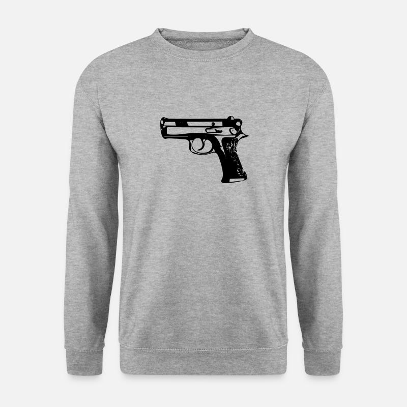 Gun - Unisex Pullover - Weißgrau meliert