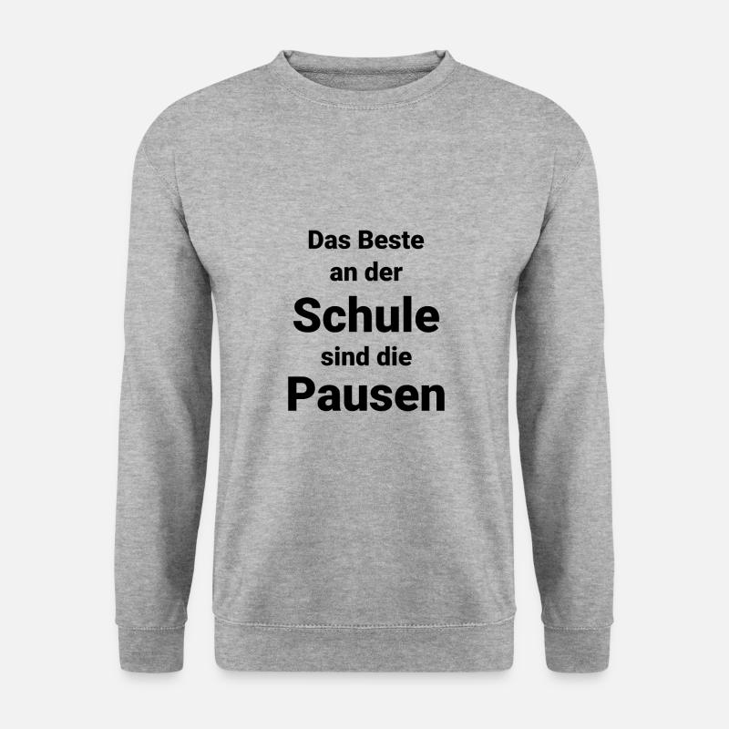 Schule Schüler Pausen Lernen - Unisex Pullover - Weißgrau meliert