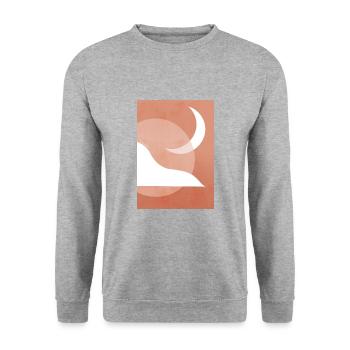 Astrologie Mond Sonne Frau Mann - Unisex Pullover - Weißgrau meliert - Vorne - Alina (178cm) & Michal (187cm)