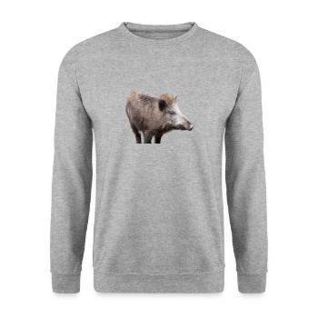 Wild boar Wild boar Pig Sow Pigs - Unisex Sweatshirt - salt & pepper - Front - Alina (178cm) & Michal (187cm)