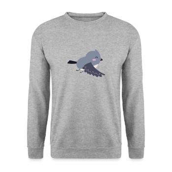 Sweet bird gift idea - Unisex Sweatshirt - salt & pepper - Front - Alina (178cm) & Michal (187cm)
