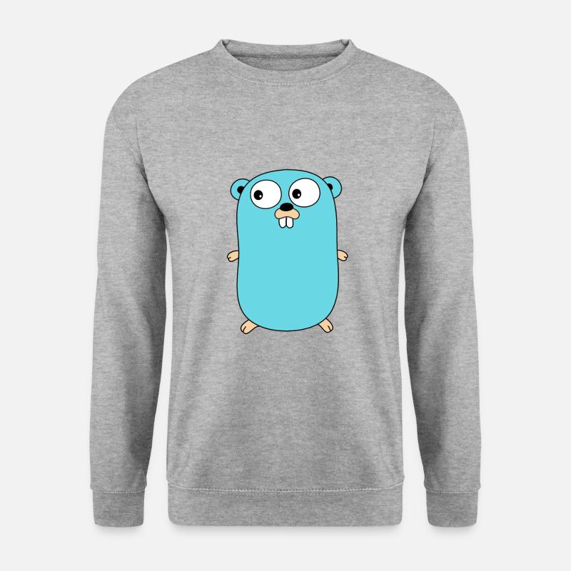 Golang - Gopher - Unisex Pullover - Weißgrau meliert