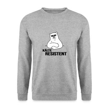 Eisbader winterschwimmen im Eisbad kälteresistent - Unisex Pullover - Weißgrau meliert - Vorne - Alina (178cm) & Michal (187cm)