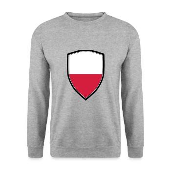 POLAND CREST FLAG FLAG - Unisex Sweatshirt - salt & pepper - Front - Alina (178cm) & Michal (187cm)