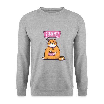 Feed Me - Chonker - Unisex Sweatshirt - salt & pepper - Front - Alina (178cm) & Michal (187cm)