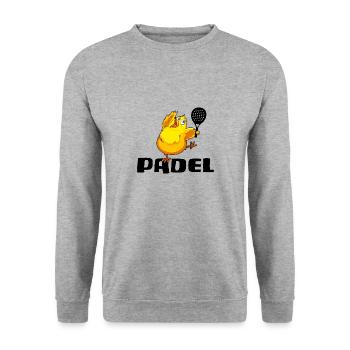 Padel Padeltennis "padel-chick" - Unisex Pullover - Weißgrau meliert - Vorne - Alina (178cm) & Michal (187cm)