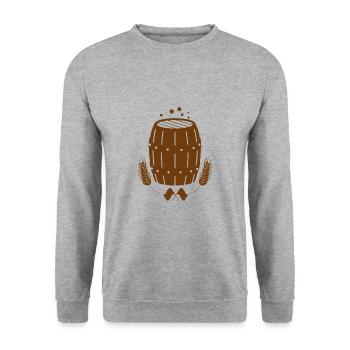 Beer - Beer barrel - Folk festival - Maßkrug - Party - Unisex Sweatshirt - salt & pepper - Front - Alina (178cm) & Michal (187cm)