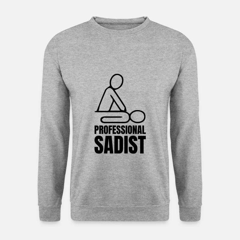 Physiotherapeut Sadist | Physiotherapie Geschenke - Unisex Pullover - Weißgrau meliert