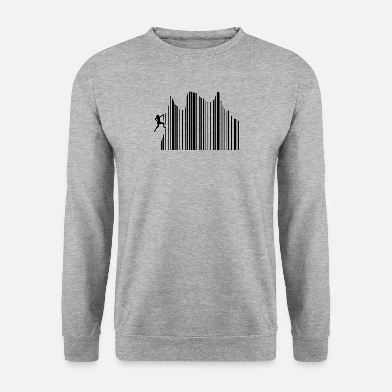 Climbing Climbing Barcode Freeclimbing 1c - Unisex Sweatshirt - salt & pepper