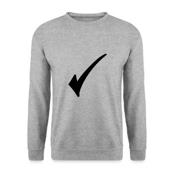 Crochet Emoji Esquisse Dessin Noir - Sweat-shirt Unisexe - gris chiné - Devant - Alina (178cm) & Michal (187cm)