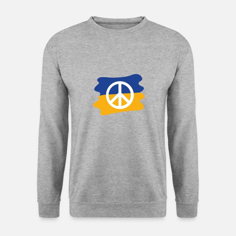 Frieden für die Ukraine - Unisex Pullover - Weißgrau meliert