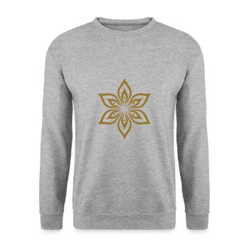Symbol Geschenk Ornament Ethnic Spirit Art Orient - Unisex Pullover - Weißgrau meliert - Vorne - Alina (178cm) & Michal (187cm)