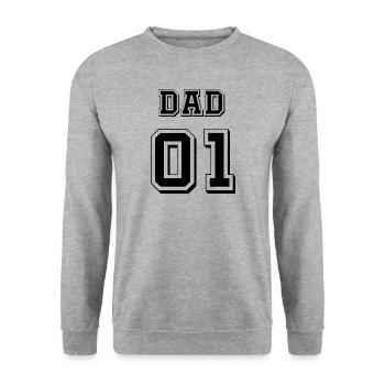 DAD 01 Nummer eins - Unisex Pullover - Weißgrau meliert - Vorne - Alina (178cm) & Michal (187cm)