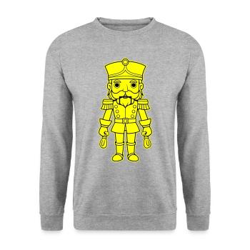 Nussknacker Weihnachten - Unisex Pullover - Weißgrau meliert - Vorne - Alina (178cm) & Michal (187cm)